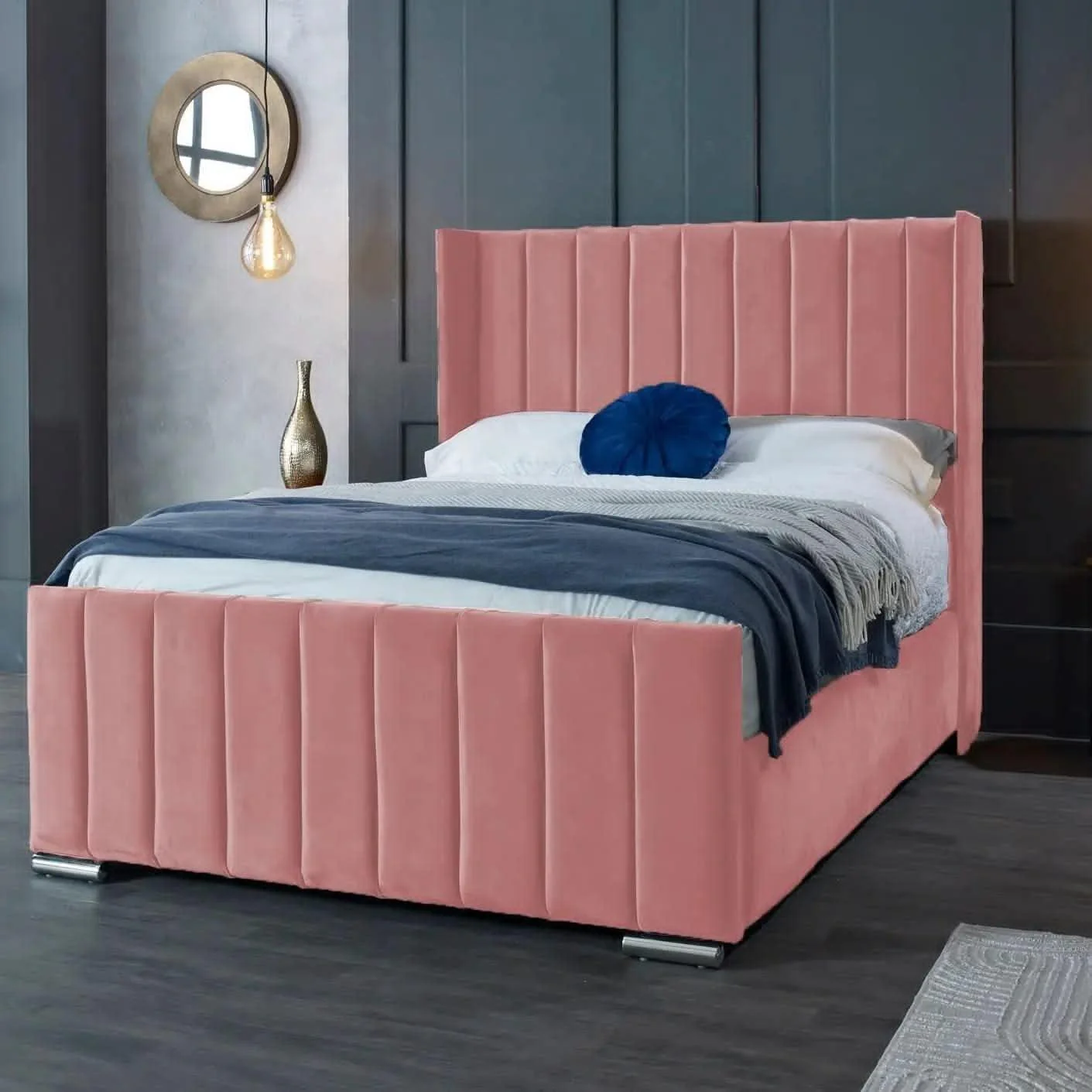 Arizona Pink Luxury Bed UK | Blush Pink Design | Shop Online | Free Delivery