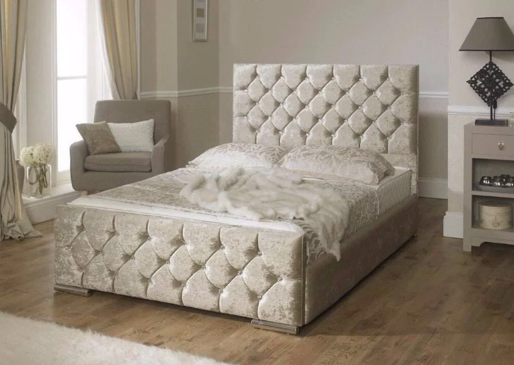 Florida Chesterfield Chest Bed UK | Camel Upholstery | Shop Online | Free Delivery - Florida Beds UK