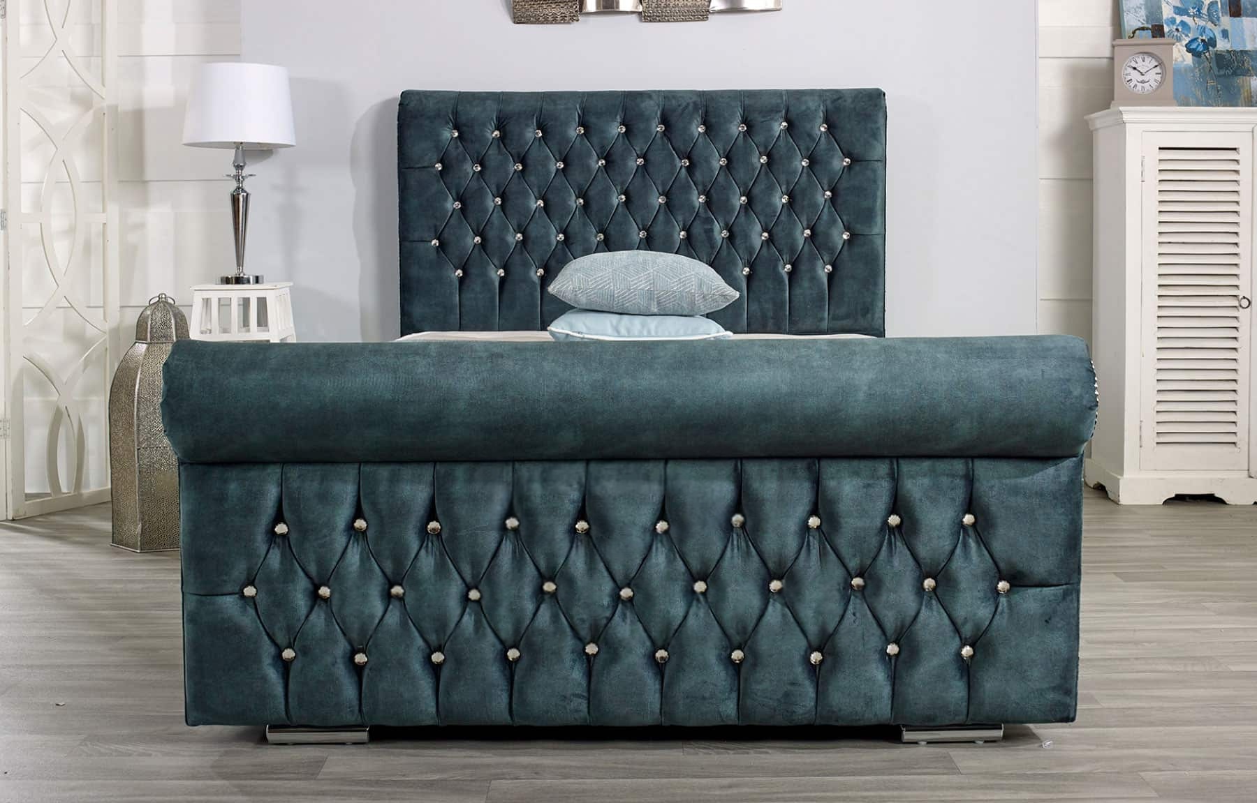 Sleigh Diamonds Headboard Bed UK | Shop Sleigh Diamond Beds Online | Free Delivery