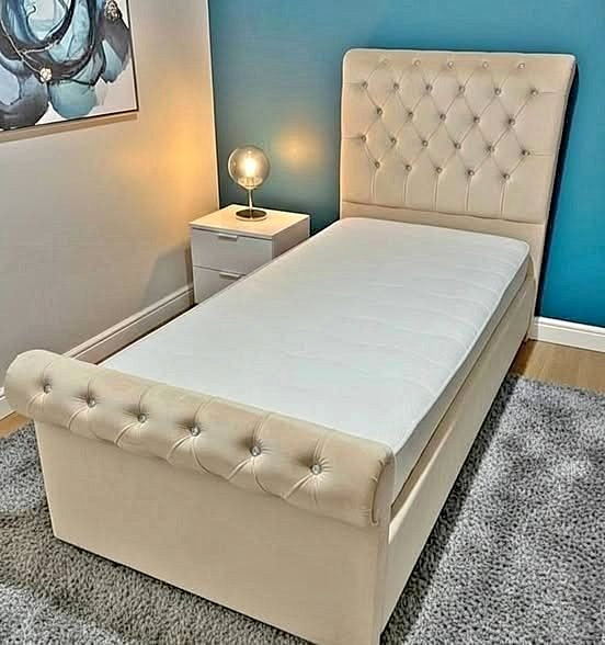 Contemporary Fabric Sleigh Bed UK | Classic Sleigh Design | Shop Online | Free Delivery