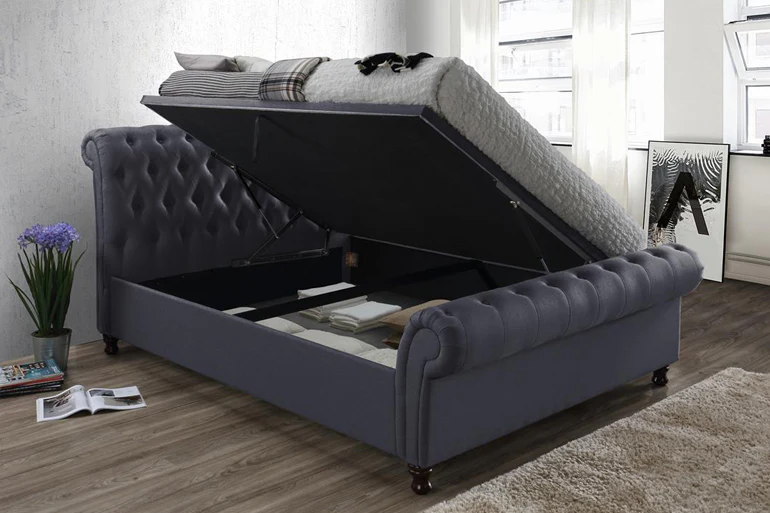 Castello Ottoman Sleigh Bed UK | Ottoman Storage Sleigh Design | Shop Online | Free Delivery
