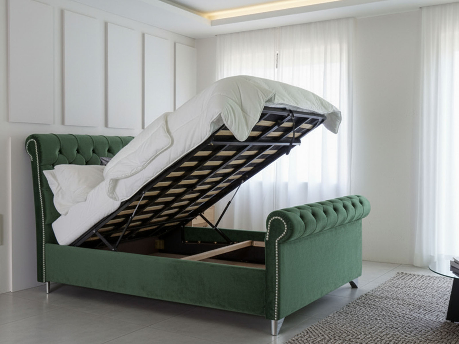 Chloe Ottoman Sleigh Bed UK | Ottoman Storage Sleigh Design | Shop Online | Free Delivery